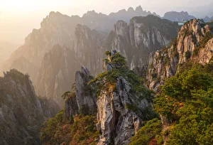 Print of Yellow Mountain Landscape