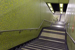 Asia, China, Hong Kong, MTR station, stairway Asia, China, Hong Kong, MTR station, stairway