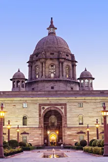 Asia, India, Delhi; the Secretariat - parliament buildings by Herbert Baker on Raisina Asia, India, Delhi; the Secretariat - parliament buildings by Herbert Baker on Raisina