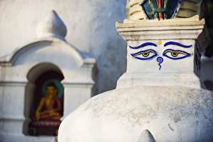 Kathmandu Valley Gallery: Asia, Nepal, Kathmandu, Kathmandu Valley, Swayambhu, Monkey Temple, stupa buddha eyes