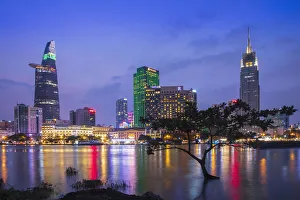 Asia, Southeast Asia, Vietnam, Southern Vietnam, Ho Chi Minh City, the illuminated Asia, Southeast Asia, Vietnam, Southern Vietnam, Ho Chi Minh City, the illuminated