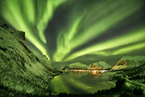 Aurora Borealis over Fjord, Senja, Norway Aurora Borealis over Fjord, Senja, Norway