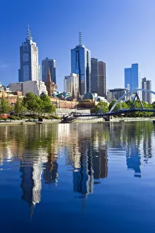 Images Dated 15th July 2009: Australia, Victoria, Melbourne, buildings on bank of Yarra river