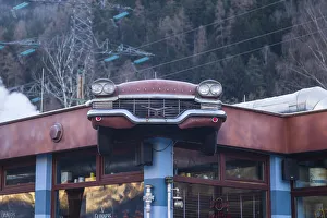 Austria, Tyrol, Haiming, Oilers 69, Rockabilily Bar and Restaurant, exterior with Austria, Tyrol, Haiming, Oilers 69, Rockabilily Bar and Restaurant, exterior with