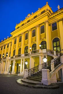 Austria, Vienna, Schonbrunn Palace exterior, winter, evening Austria, Vienna, Schonbrunn Palace exterior, winter, evening