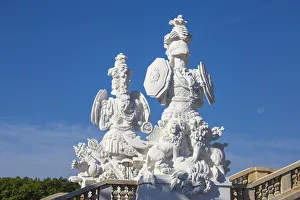 Austria, Vienna, Statues at The Gloriette in the gardens of Schonbrunn Palace - a Austria, Vienna, Statues at The Gloriette in the gardens of Schonbrunn Palace - a