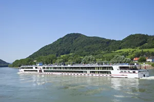 Austria, Wachau, Luxury Cruise Boat on The Danube River Austria, Wachau, Luxury Cruise Boat on The Danube River