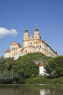 Austria, Wachau, Melk, The Abbey and Danube River Austria, Wachau, Melk, The Abbey and Danube River
