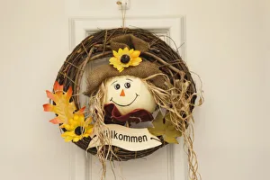 Austria, Wachau, Melk, Doorway Welcome Wreath Austria, Wachau, Melk, Doorway Welcome Wreath