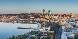 Kavkaz Gallery: Azerbaijan, Baku, high angle city skyline, from the north