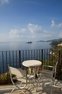 Images Dated 16th July 2012: Balcony overlooking Rapallo, Riviera di Levante, Liguria, Italy