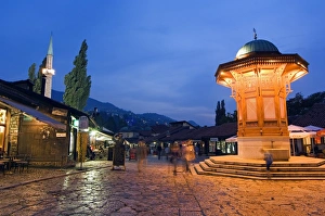 Bascarsija, Old Turkish Quarter and Sebilj Fountain Bascarsija, Old Turkish Quarter and Sebilj Fountain