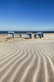 Images Dated 4th July 2014: Beach baskets on the beach, Sylt Island, Northern Frisia, Schleswig-Holstein, Germany