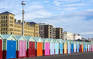 Beach huts in Brighton, East Sussex, England Beach huts in Brighton, East Sussex, England