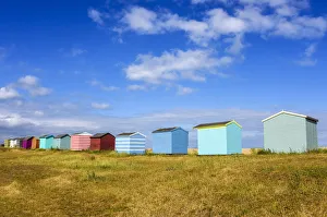 Beach huts at Littlestone, Kent, England Beach huts at Littlestone, Kent, England