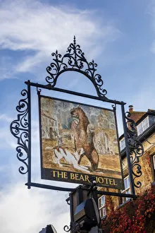 The Bear Hotel sign, Woodstock Oxfordshire, England The Bear Hotel sign, Woodstock Oxfordshire, England