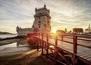 Belem Tower at sunset, Lisbon, Portugal Belem Tower at sunset, Lisbon, Portugal