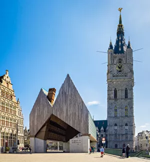 Belfries of Belgium and France Gallery: Belgium, Flanders, Ghent (Gent). Stadshal, City Pavilion, designed by architects Robbrecht