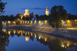 Bishops Palace and Basilica at dusk, Gyor, Western Transdanubia, Hungary Bishops Palace and Basilica at dusk, Gyor, Western Transdanubia, Hungary