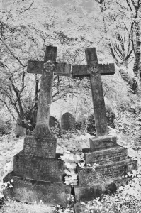 UK Landmarks Prints: Infrared image of the graves in Highgate Cemetery, London, UK