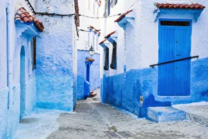 Blue-washed streets of Chefchaouen, Morocco Blue-washed streets of Chefchaouen, Morocco