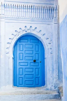 Blue-washed streets and doors of Chefchaouen, Morocco Blue-washed streets and doors of Chefchaouen, Morocco