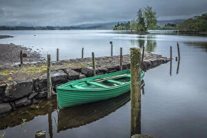 Boat dock on Loch Awe at Kilchrenan, Aryll and Bute, Scotland, Great Britain