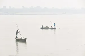 Boatmen in Gandak river. Sonepur Mela, India Boatmen in Gandak river. Sonepur Mela, India
