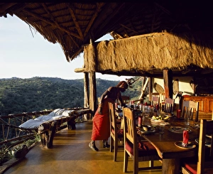 Al Fresco Dining Gallery: Breakfast laid in the open-fronted dining room at Sabuk