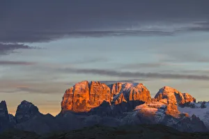 Brenta Dolomites at sunset in a cloud day Brenta Dolomites at sunset in a cloud day