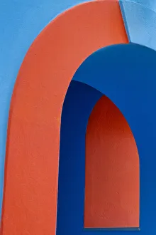 Bright Orange & Blue Architectural Design, Symi Island, Dodecanese Islands, Greece Bright Orange & Blue Architectural Design, Symi Island, Dodecanese Islands, Greece