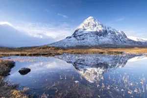 Buachaille Etive Beag mountain and reflection, Glencoe, Scotland. Winter Buachaille Etive Beag mountain and reflection, Glencoe, Scotland. Winter