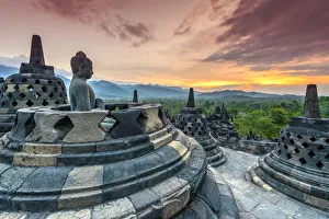 Borobudur Temple Compounds Gallery: Buddha statue, Candi Borobudur buddhist temple, Muntilan, Java, Indonesia