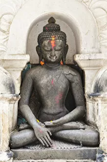 Kathmandu Valley Gallery: Buddha Statue in Swayambhunath temple, Kathmandu Valley, Nepal, Asia