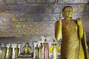North Central Province Gallery: Buddha statues in Cave 3 of Cave Temples (UNESCO World Heritage Site), Dambulla, North
