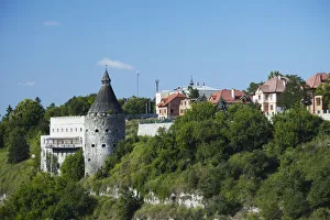 Buildings on edge of canyon surrounding Old Town, Kamyanets-Podilsky, Podillya, Ukraine Buildings on edge of canyon surrounding Old Town, Kamyanets-Podilsky, Podillya, Ukraine