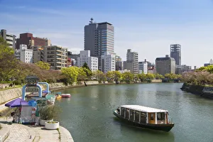 Buildings along Motoyasu River, Hiroshima, Hiroshima Prefecture, Japan Buildings along Motoyasu River, Hiroshima, Hiroshima Prefecture, Japan
