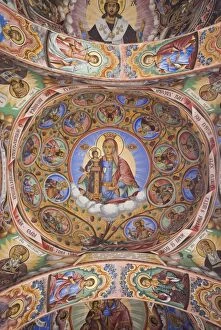 Images Dated 30th May 2014: Bulgaria, Southern Mountains, Rila, Rila Monastery, UNESCO-listed wall frescoes, Jesus Christ
