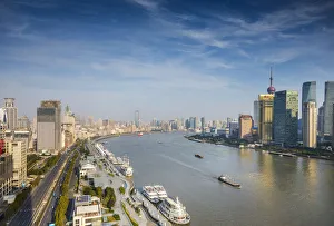 The Bund and Pudong skyline across the Huangpu river, Shanghai, China The Bund and Pudong skyline across the Huangpu river, Shanghai, China