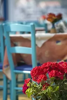 Images Dated 13th May 2006: Cafe Table, Kokkari, Samos Island, Greece