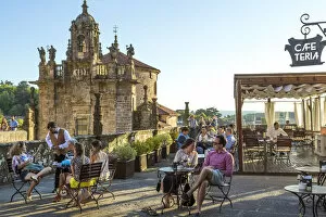 Santiago De Compostela Gallery: Cafe on the terrace in central square, Santiago de Compestela, Galicia, Spain