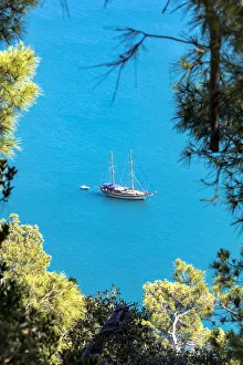 Caicco Saling boat in Zagare bay, Loc. Baia delle Zagare, Mattinata village Caicco Saling boat in Zagare bay, Loc. Baia delle Zagare, Mattinata village
