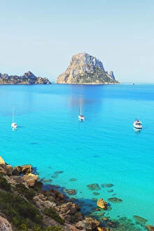 Cala d'Hort and Es Vedra Islets, Ibiza, Balearic Islands, Spain