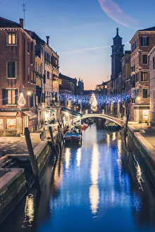 Campo San Barnaba at dusk, Venice, Veneto, Italy Campo San Barnaba at dusk, Venice, Veneto, Italy
