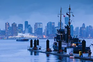 Canada, British Columbia, North Vancouver, Port of Vancouver, city view of Vancouver Canada, British Columbia, North Vancouver, Port of Vancouver, city view of Vancouver