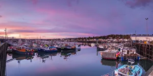 Canada, Nova Scotia, Digby, port area, worlds largest scallop boat fleet, dawn Canada, Nova Scotia, Digby, port area, worlds largest scallop boat fleet, dawn