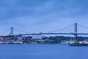 Canada, Nova Scotia, Halifax, Angus L. MacDonald Bridge, dusk Canada, Nova Scotia, Halifax, Angus L. MacDonald Bridge, dusk