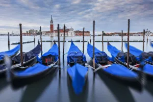 Canal Grande with gondolas and St. George church in the distance, Venice, Veneto, Italy Canal Grande with gondolas and St. George church in the distance, Venice, Veneto, Italy