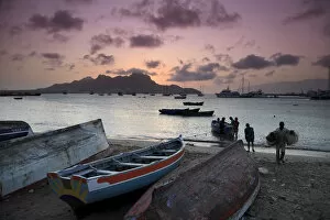 Mindelo Collection: Cape Verde, Sao Vicente, Mindelo, Fishermen in the harbour