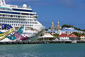 Caribbean, Antigua, Cruise Ship docked in St. Johns Town Caribbean, Antigua, Cruise Ship docked in St. Johns Town